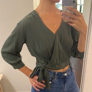 Oak and fort wrap blouse